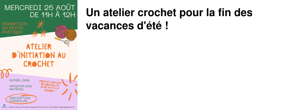 Un atelier crochet pour la fin des vacances d'�t� !